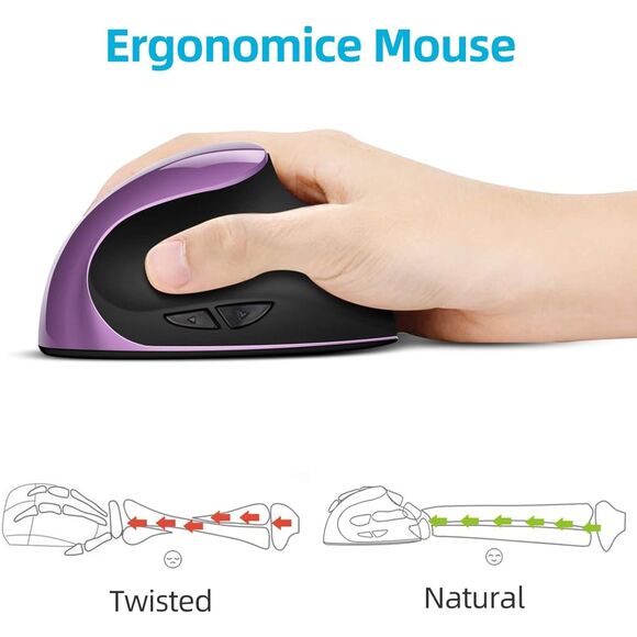 Woddlffy Ergonomic Mouse Wireless,Rechargeable Vertical Mouse Right Handed mouse - Picture 1 of 6